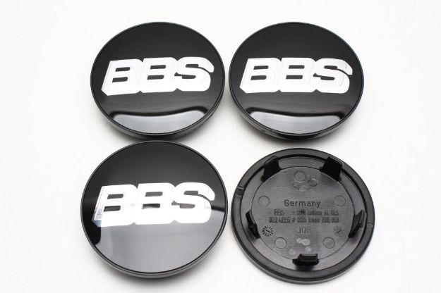 Picture of 4x BBS 76.5mm Caps Black with Silver Logo 09.24.658