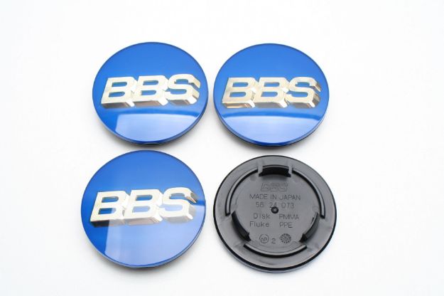 Picture of 4x BBS 70mm Caps Blue with 3D Gold Logo 56.24.073