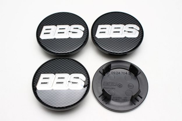 Picture of 4x BBS 64.5mm Caps Black with Silver Logo 09.24.704