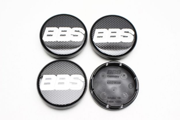 Picture of 4x BBS 56mm Caps Carbon Black with Silver Logo 10023598
