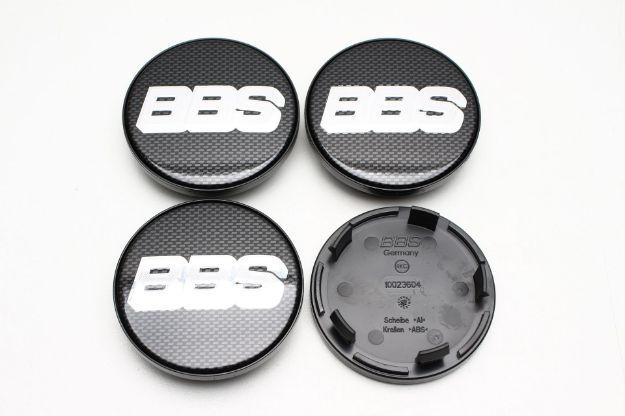 Picture of 4x BBS 70mm Caps Black Carbon with Silver Logo 10023604