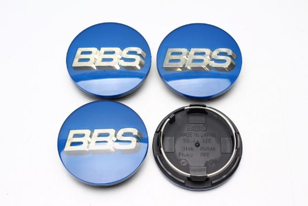 Picture of 4x BBS 70mm Caps Blue with 3D Gold Logo 56.24.120
