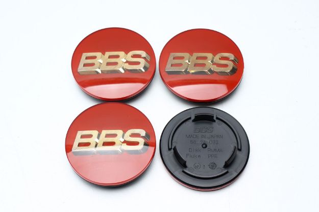 Picture of 4x BBS 70mm Caps Red with 3D Gold Logo 56.24.073