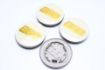 Picture of 4x Aftermarket 80mm Caps in Beige with 2D Gold Logo for BBS Wheels