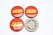 Picture of 4x Aftermarket 80mm Caps in Red with 2D Gold Logo for BBS Wheels